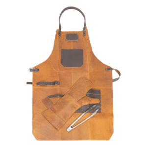 Pechera con Set Asador de Cuero de Búfalo